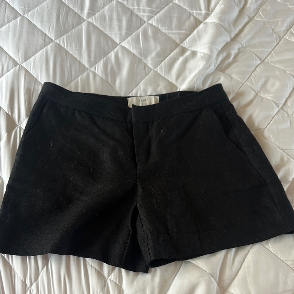 Joie black linen shorts